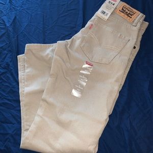 Boys Levi Khaki 514 Straight Jeans